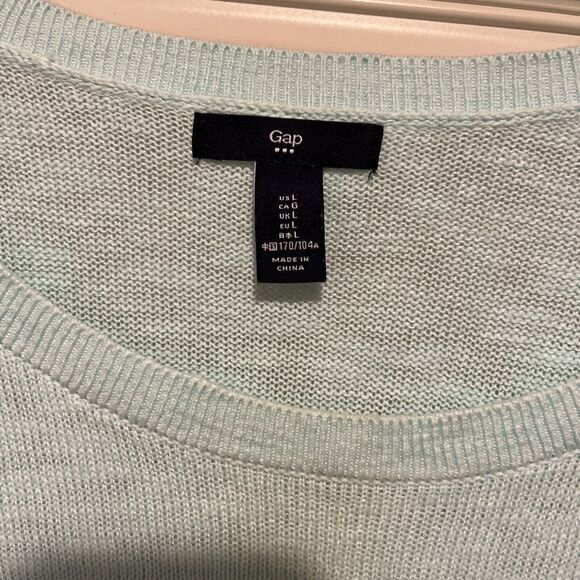 Gap Sweater Women's Large Mint Green Summer Lightweight Raglan sleeve Cotton - Picture 4 of 8
